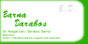 barna darabos business card